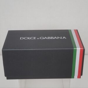 Dolce & Gabbana Black Sunglasses Box With Green White Red Stripe